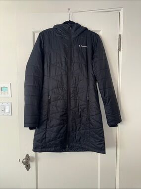 Columbia Omni-Heat Women's Black Quilted Above Knee Coat with Hood